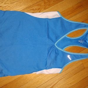 Nike Dri Fit Small Gingham Blue Workout Top tennis